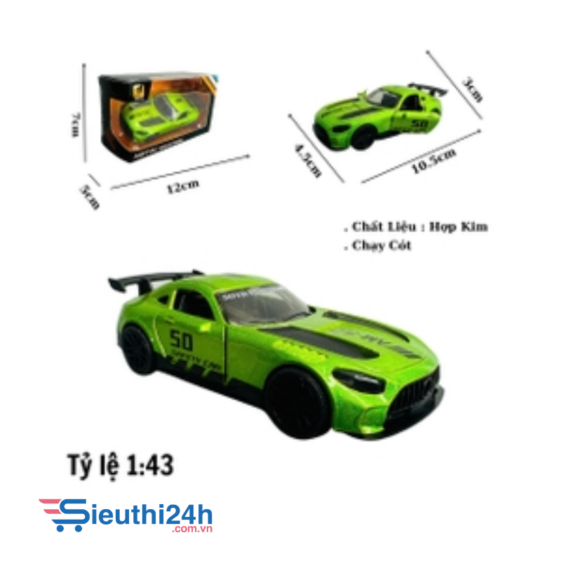 Mô Hình xe mẹc màu xanh lá có họa tiết tỉ lệ 1:43
