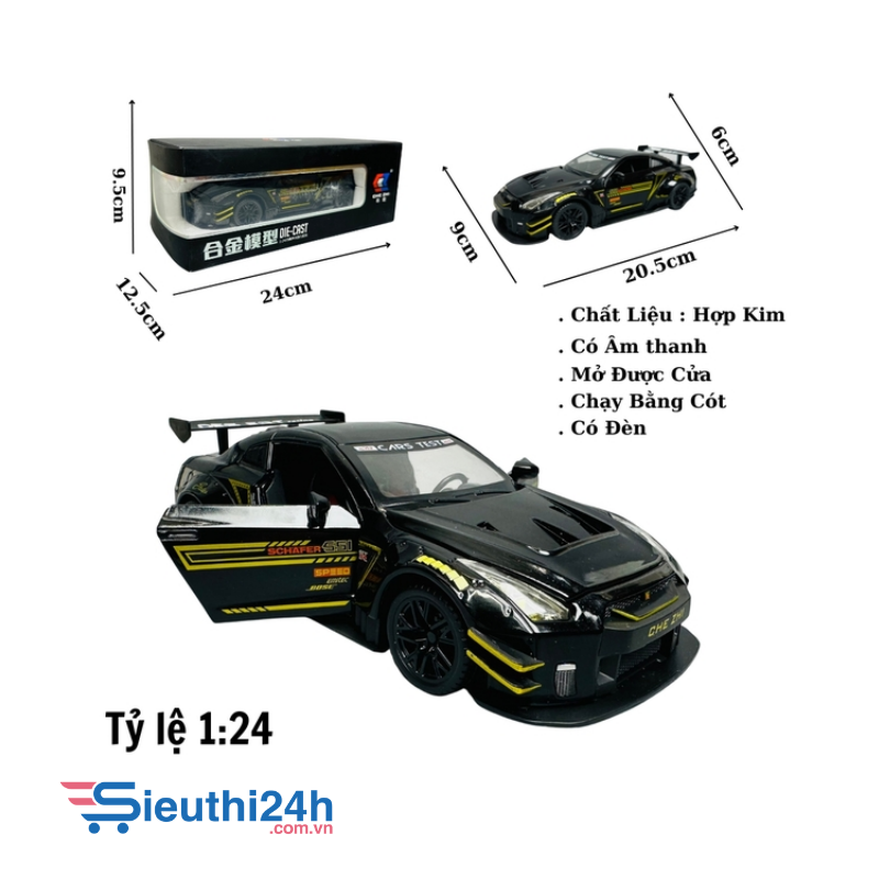 Mô Hình Nissan xe đua đen tỉ lệ 1:24