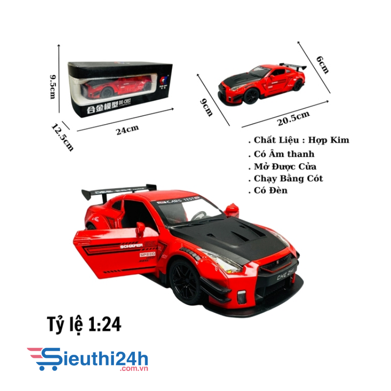 Mô Hình Nissan xe đua đỏ tỉ lệ 1:24