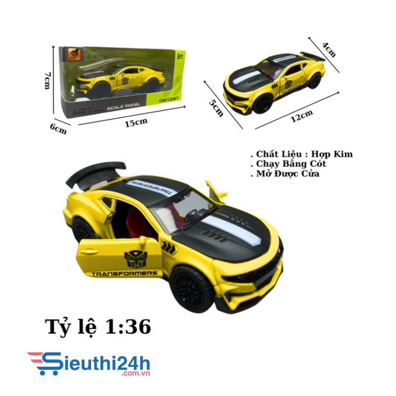 Mô Hình xe Chevrolet màu vàng tỉ lệ 1:36