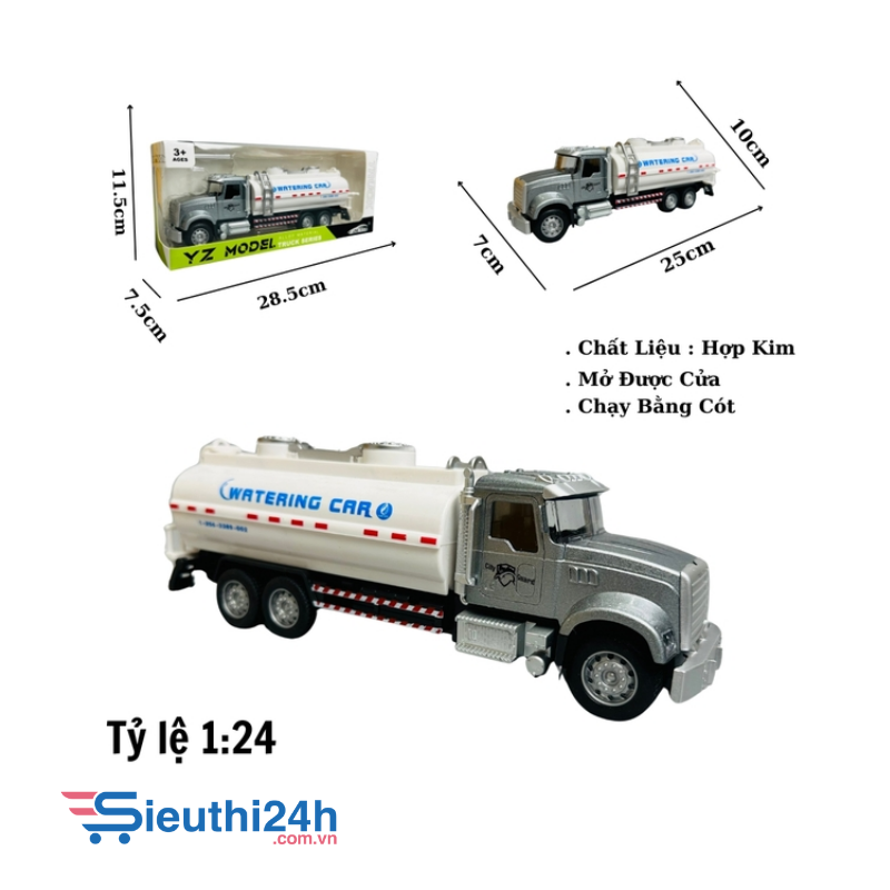Mô Hình xe chở nước tỉ lệ 1:24