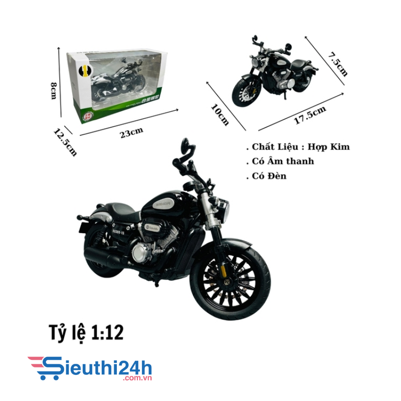 Mô Hình xe máy đen 1:12