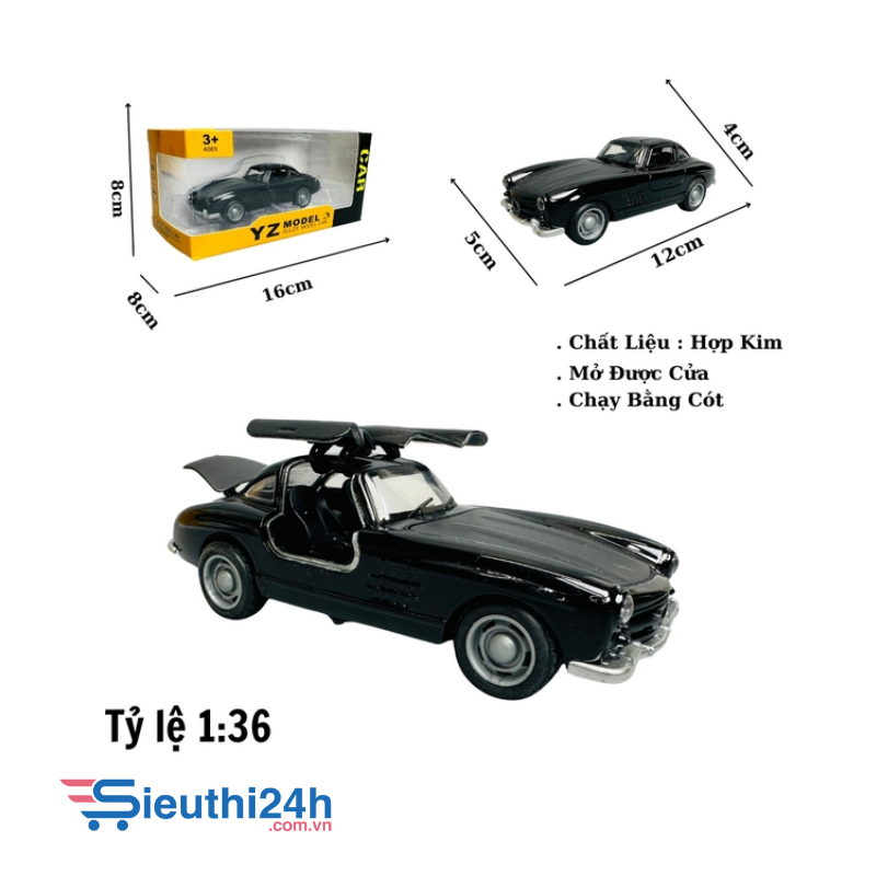 Mô Hình xe mẹc cổ đen - tỉ lệ 1:36