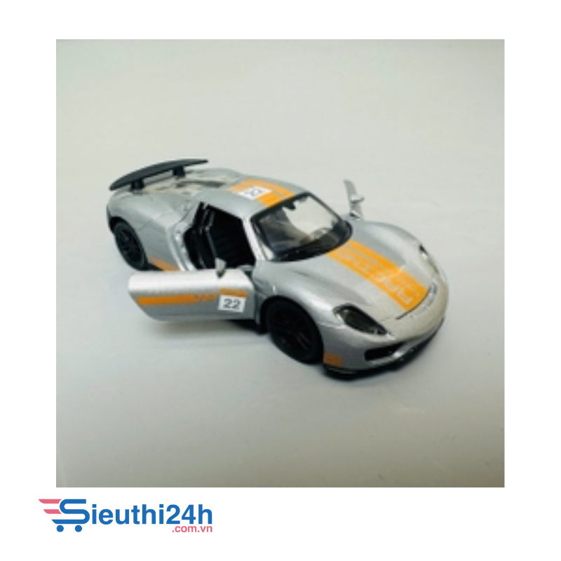 Mô Hình xe Ferrari xám vạch cam 1:36