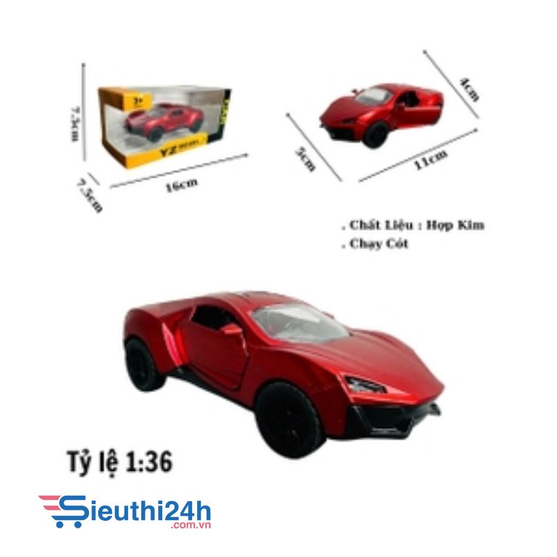 Mô Hình xe hypersport đỏ mới tỉ lệ 1:36