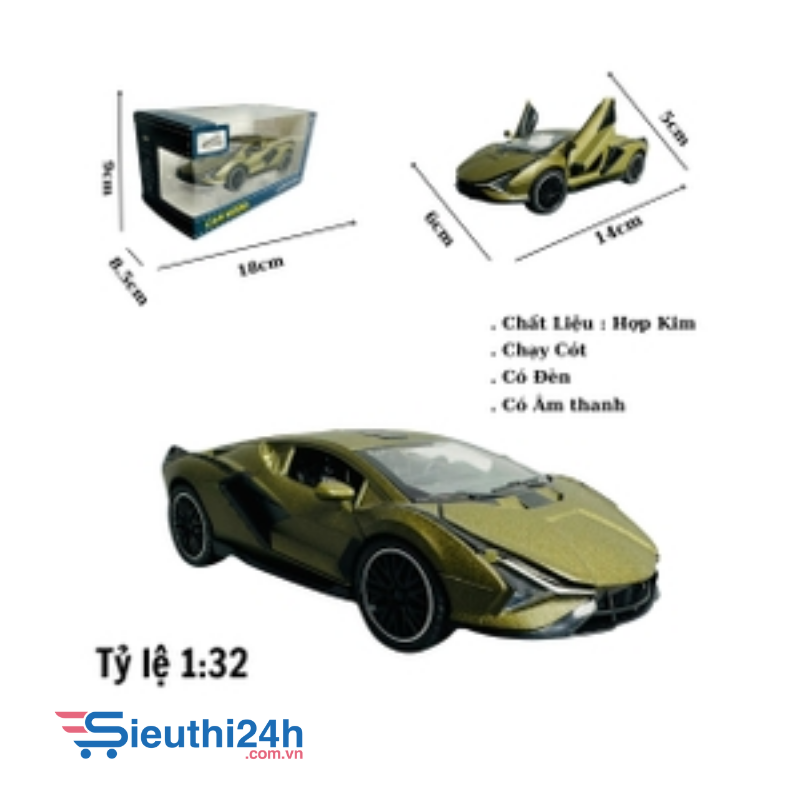 Mô Hình xe Lambor rêu thẫm sian tỉ lệ 1:32