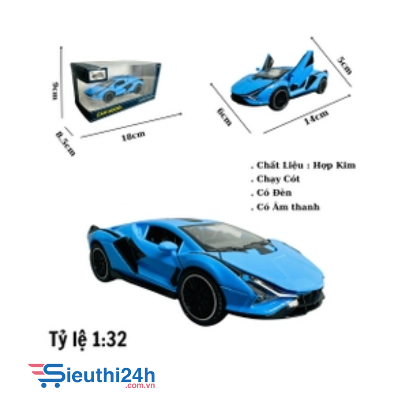 Mô Hình xe Lambor xanh sian tỉ lệ 1:32