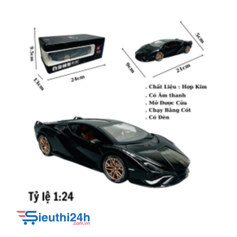 Mô Hình Xe lamborgini đen 1:24