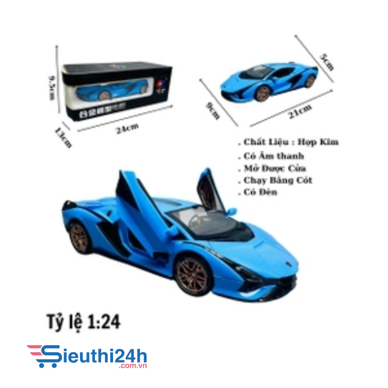 Mô Hình Xe lamborgini xanh dương 1:24