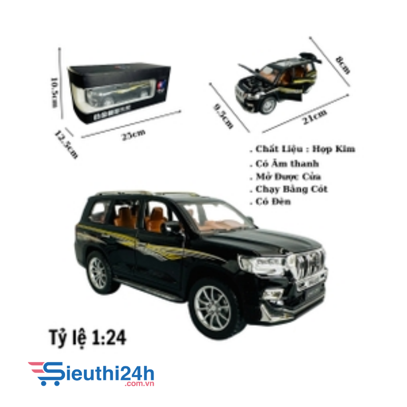 Mô Hình xe Landcruiser prado đen tỉ lệ 1:24
