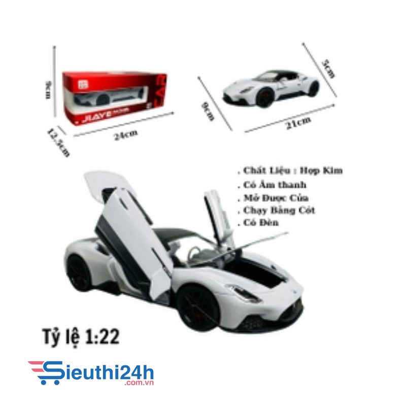 Mô Hình xe maserati xám tỉ lệ 1:22