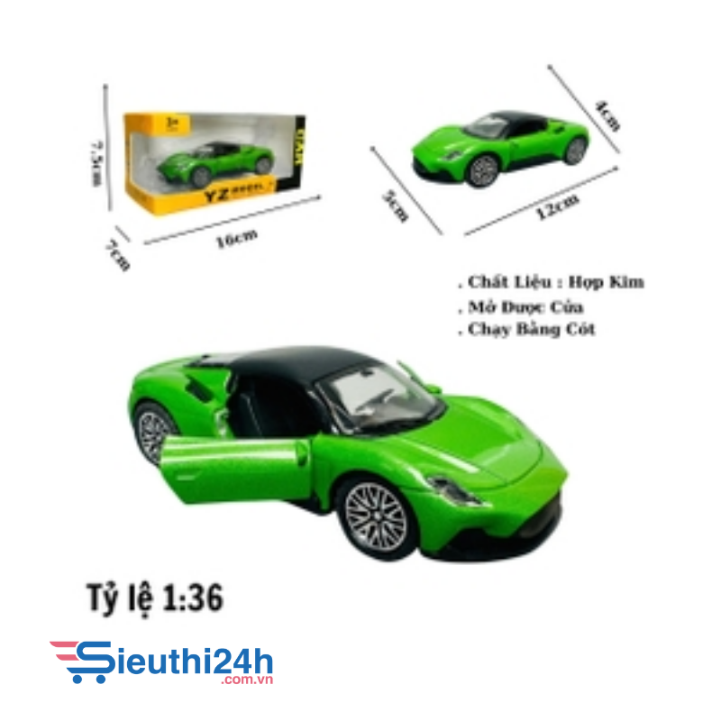 Mô Hình xe Maserati xanh lá 1:36