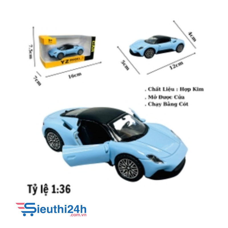Mô Hình xe Maserati xanh ngọc 1:36