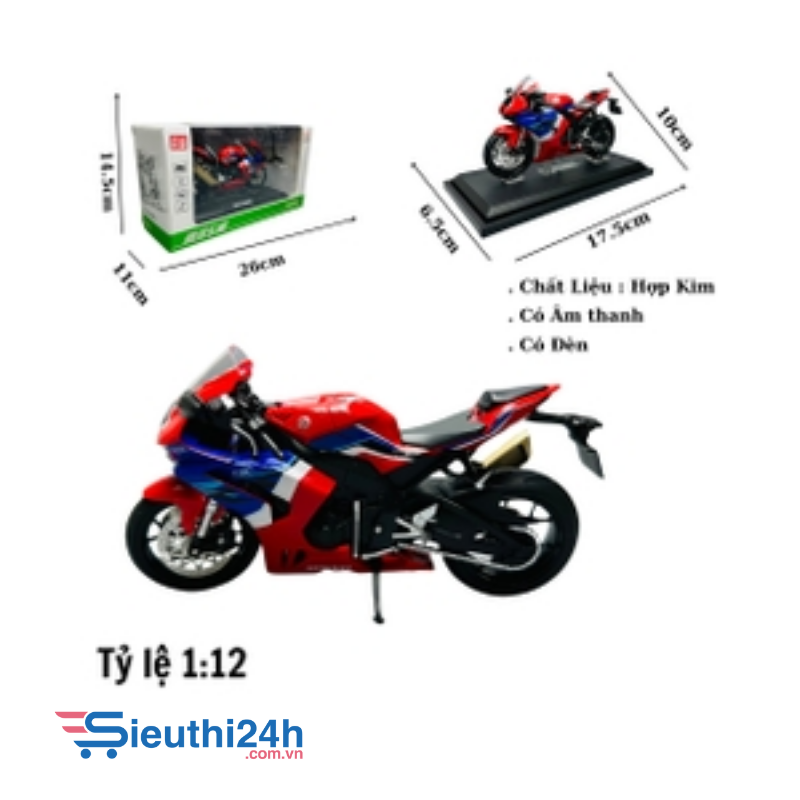 Mô Hình Xe máy cbr1000 đỏ xanh 1:12