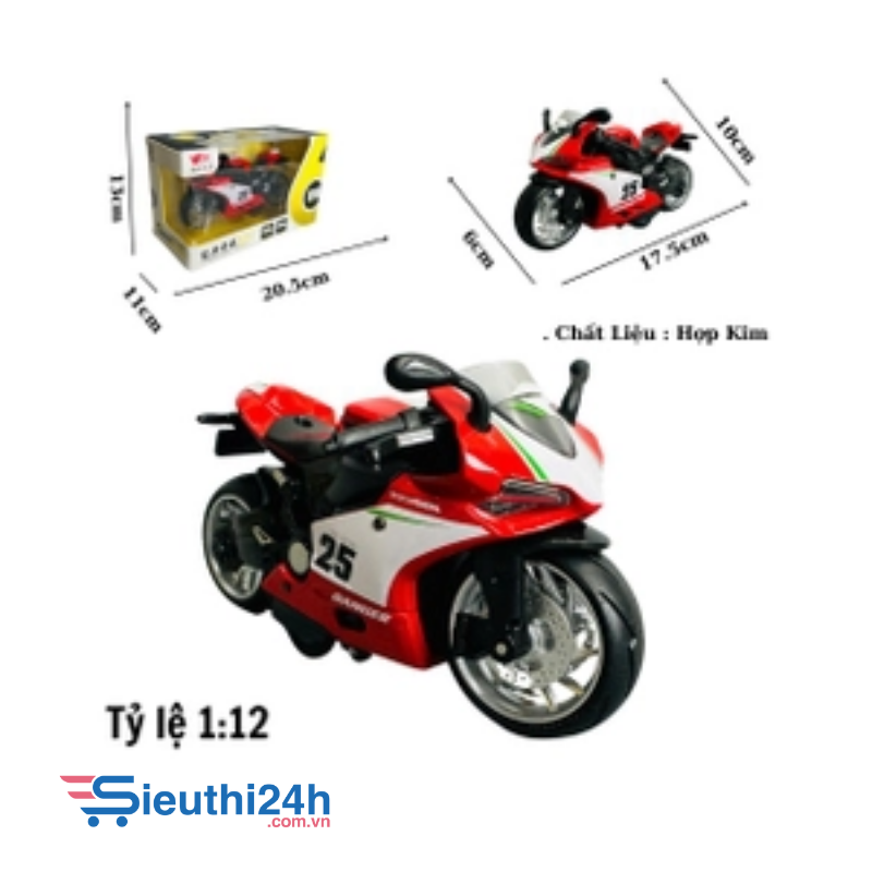 Mô Hình xe máy danger đỏ 25 1:12