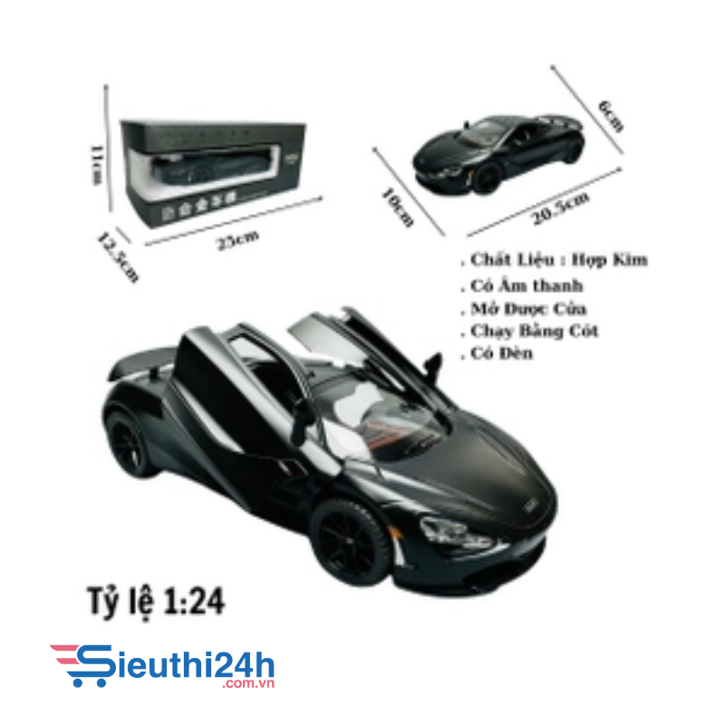 Mô Hình Xe Mclaren đen 1.24