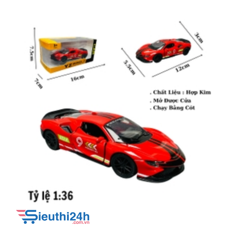 Mô Hình xe McLaren đỏ có họa tiết tỉ lệ 1:36