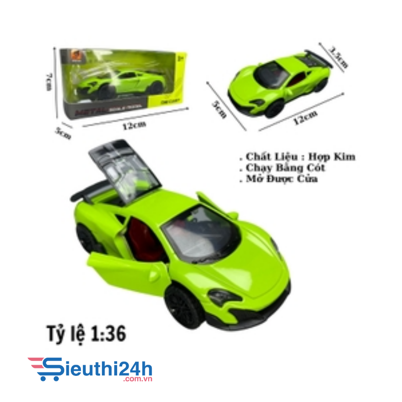 Mô Hình xe mclaren màu xanh nõn chuối - tỉ lệ 1:36