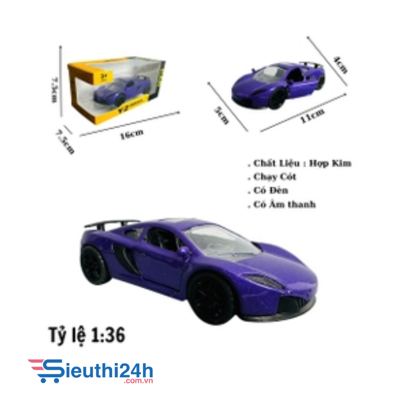 Mô Hình xe mclaren tím mới tỉ lệ 1:36