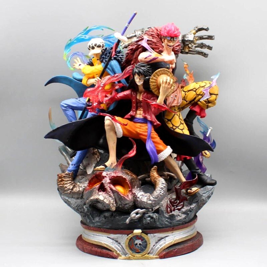 Mô hình OnePiece Luffy – Law – Kid đại chiến Kaido cao 20cm